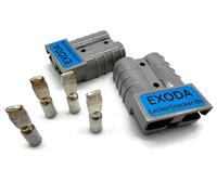 eXODA 50A prise 4-6 mm2 gris jeu connecteurs pour câbles de chariot élévateur avec contacts en cuivre argenté boîtier en plastique résistant connexions durables