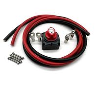 eXODA kit de câbles de batterie 50mm2 4x M10 cosse 2m câble rouge noir avec interrupteur - ensemble avec interrupteur d'arrêt deux câbles quatre cosses pour installations électriques sécurisées
