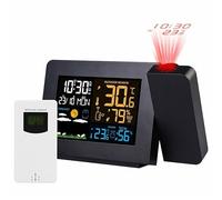 ExoticaBlend Le Réveil à Projection Réveil avec Projection Station Météo Horloges Stations Météo Réveil Numérique avec Capteur Extérieur Montre la Température pour Chambre Bureau