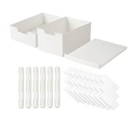 Expandable Cabinet Organizer - Slide Out Storage Shelf | Space Saving Peel Stick Drawers | PP 3 Sizes 31.5x21.5x2.5cm 31.5x21.5x9cm 30.5x20.5x15cm For Bathroom Pantry Kitchen Home No Drilling