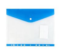 Expanding File Pockets 11 Hole Document Sleeves For Binders | Durable PP waterproof document pouches designed for school and office organization needs Blue