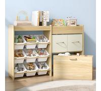 EXPERLAM Organiseur de rangement de jouets pour enfants, organiseur de jouets à 9 bacs avec 2 tiroirs, commode et étagère supérieure, bibliothèque multifonctionnelle pour salle de jeux, chambre à