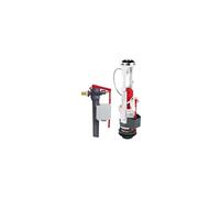 Wirquin 10723583 Chasse d'eau wc complète mécanisme wc double chasse MW2 & robinet flotteur à alimentation latérale Jollyfill, gris et rouge