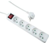EXPERT LINE 486971 Multiprise 5 Prises avec Interrupteur - Bloc Multiprise Électrique 16A 3680W 3G1mm² - Protection Enfant - Blanc - Usage Maison et Bureau