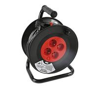 EXPERT LINE - Enrouleurs de câbles électriques, Extentions d'alimentation - Enrouleur électrique 3G1mm² / 25m / 16A - Rallonge électrique 25M -4 prises avec disjoncteur thermique