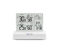Explore Sci. WSH4501 Baromètre En Verre LCD Blanc Et Transparent