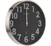 Explore Scientific Horloge Murale en métal Noir - Diamètre : 25 cm