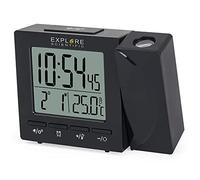 Explore Scientific Horloge Radio-contrôlée avec Projection Heure RDP1001, Noir
