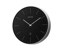 Explore Scientific RAC1001 Horloge Murale diamètre 25 cm, radiocommandée, Mouvement précis, Pas Besoin de réglage, Design Contemporain, sans Chiffres, métal, Noir