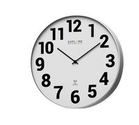 Explore Scientific RAC1003 Horloge Murale diamètre 25 cm, radiocommandée, Mouvement précis, Pas Besoin de réglage, Design Contemporain, avec Chiffres, métal, Blanc