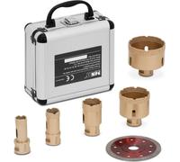 Expondo MSW Set Couronne diamantée - pour meuleuse d'angle - 20 / 25 / 35 / 55 / 68 mm - Disque diamanté 115 mm