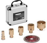 Expondo MSW Set Couronne diamantée - pour meuleuse d'angle - 20 / 35 / 40 / 50 / 68 mm - Disque diamanté 115 mm