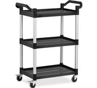 Expondo Royal Catering Chariot de service - Plastique / aluminium - 3 plateaux - Dimensions des plateaux : 63 x 40 cm - 150 kg - noir -