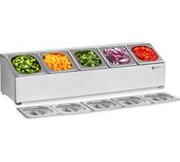Expondo Royal Catering Étagère GN - avec 5 bacs GN 1/6 avec couvercle