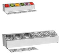 Expondo Royal Catering Étagère GN - avec 6 récipients GN 1/6 avec couvercle