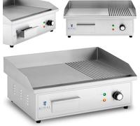 Expondo Royal Catering Plaque de cuisson électrique - 548 x 350 mm - Ribber + Flat - 3 000 W