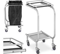 Expondo Uniprodo Support pour sac poubelle - Argenté - Roulettes : 4 (avec 2 freins)
