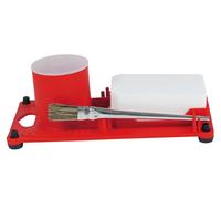 Express, 9640, Support pour Pierre et Décapant avec Pinceau, Conçu pour la couverture et la zinguerie, avec 4 pieds, Compact, pour disposer près de soi des outils indispensables