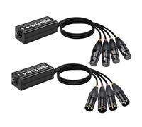 EXQIOUR Fiabilité 4 canaux XLR DMX512 câble de réseau d'extension avec boîtier en métal pour systèmes de musique professionnels éclairage de scène, répartiteur de son