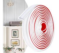Exquilnova - Panneaux muraux à coller et décoller de 3 m x 40 mm, moulure murale auto-adhésive en PVC blanc, quart de ronde flexible pour bricolage, panneaux muraux pour murs, cadre de miroir, armoire