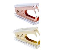 EXQUIMEUBLE 2 Pièces Agrafeuse de Bureau Compacte en Acrylique Transparente Arrache-agrafes Facile à Utiliser pour Fournitures de Bureau Couleur Aléatoire