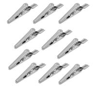 EXQUIMEUBLE Colliers de Serrage Métalliques en Acier Inoxydable Argenté, Pinces Crocodile Simples à Utiliser pour Câblage Temporaire, Lot de 10 Pièces Résistantes la Corrosion
