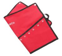 EXQUIMEUBLE Pochette Suspendue en Tissu Rouge 14 Compartiments pour Outils Électricien, Trousse à Outils Multifonctionnelle Roulée Plat, Organisateur Pratique