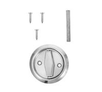 EXQUIMEUBLE Poignée Argentée Encastrée Annulaire Ronde en Acier Inoxydable Surface Lisse et Antirouille, Style Minimaliste pour Meubles pour Bibliothèque et Commode