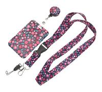 EXQUIMEUBLE Porte-badge Pochette Transparente Motif Floral Enrouleur Rétractable Étui Léger pour Cartes D'identité et Badges en Milieu Professionnel