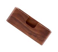 EXQUIMEUBLE Porte-cartes Pratique en Bois Noyer de Visite Noir Marron , Boîte de Rangement Élégante et Affichage Nom de Bureau pour Professionnel