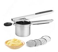 Exsink Presse-purée, hicoosee Presse Purée Manuel à Pommes de Terre | avec 4 Disques Interchangeables, Manuel à Pommes de Terre, pour la purée de pommes de terre, la purée de légumes