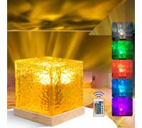 Exsivemy Projecteur Ciel Etoile, 16 Couleurs Projecteur Aurore Boréale，Cube Cristal Lampe Aurore Boréale, 30 modes d'éclairage Océanique Projecteur Galaxie avec Télécommande