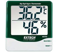 Extech 445703 Hygromètre Et Thermomètre D'Intérieur À Gros Chiffres Avec Affichage Des Valeurs Minimales Et Maximales Et Alarme Pour La Maison, Le Bureau Et La Serre