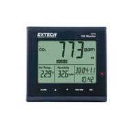 Extech CO100 Moniteur De Dioxyde De Carbone De La Qualité De L'Air | CO2 0-9999 ppm, capteur NDIR, temp et humidité, alarmes haut/bas, IAQ bon/normal/mauvais, adaptateur CA
