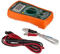 Extech MN35 Mini Multimètre numérique | Tension et courant CA/CC, résistance, diode, continuité, plage auto, grand LCD, étui, 9V, cordons
