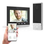 EXTEL Connect 2, visiophone connecté Filaire, interphone vidéo 2 Fils, écran Tactile 7 Pouces, Application Smartphone sans abonnement, Ouverture Portail et gâche, accès QR Code, Vision Nocturne, WiFi