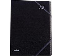 Extendos 753.26 EL02 Carton Trieur de Couvertures avec 26 Compartiments Alphabétiques, 24cm x 32cm, Noir
