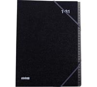 Extendos 763.31 EL02 Carton Trieur de Couvertures avec 31 Compartiments Numériques, 24cm x 32cm, Noir