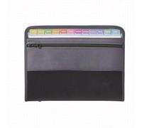 Extensible Pochettes Pour Documents 13 Poches,A4 Trieur Document Avec Fermeture À Glissière,Organisateur De Documents Porte-Documents De Dossier D'accordéon Avec Support De Poche Avant,Noir