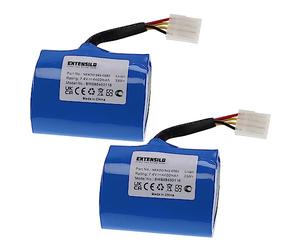 EXTENSILO 2X Batterie Compatible avec Neato XV-25 | XV Essential, XV-21, XV-14, XV-15, XV Signature aspirateur (4400mAh, 7,4V, Li-ion)