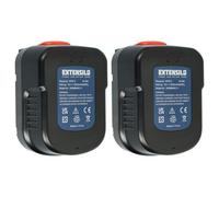 EXTENSILO 2x Batteries compatible avec Black & Decker HP126K, HP128F3B, HP12K, HP12KD, HP9019K outil électrique (3300 mAh, NiMH, 12 V)