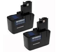 EXTENSILO 2x Batteries remplacement pour Bosch 2 607 335 185, 2 607 335 243, 2 607 335 244, 2 607 335 250 pour outil électrique (3300 mAh, NiMH, 12 V)