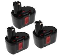 EXTENSILO 3x Batterie compatible avec Bosch 1645-24, 1645B-24, 1645K-24, 1660, 1660K-24, 3452 outil électrique (3300 mAh, NiMH, 24 V)