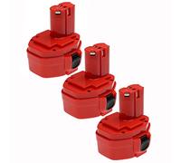 EXTENSILO 3x Batterie remplacement pour Makita 1434, 192600-1, 1435, 1422, 1422 192600-1, 1433, 1435F, 1420 pour outil électrique (3300 mAh, NiMH, 14,4 V)