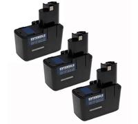EXTENSILO 3x Batteries compatible avec Bosch GSR 12VET, GSR 12VPE-2, GSR 12VSH-2, PSB 12VSP-2, PSR 120 outil électrique (3300 mAh, NiMH, 12 V)