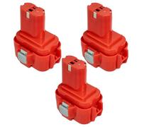 EXTENSILO 3x Batteries compatible avec Makita 6903VD, 6903VDW, 6903VDWE, 6907DWE, 6940D, 6940DW outil électrique (3300 mAh, NiMH, 9,6 V)