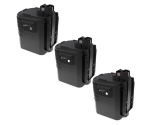 EXTENSILO 3x Batteries remplacement pour Bosch 2 607 335 216, 2 607 335 223, BAT019, BAT020, BAT021 pour outil électrique (3300 mAh, NiMH, 24 V)