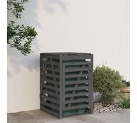 Abri pour poubelle sur roulettes gris bois massif de pin