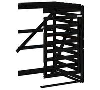 Extension de boîte à poubelles en bois massif de pin noir | Pour 2, 3 ou 4 tonnes, avec serrure, porte et couvercle, bonne ventilation