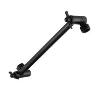 Extension de bras de douche réglable, 27,9 cm en laiton massif avec joint pivotant, tuyau de douche anti-fuite pour adaptateur de douche à effet pluie, raccord de salle de bain finition chromée (noir)